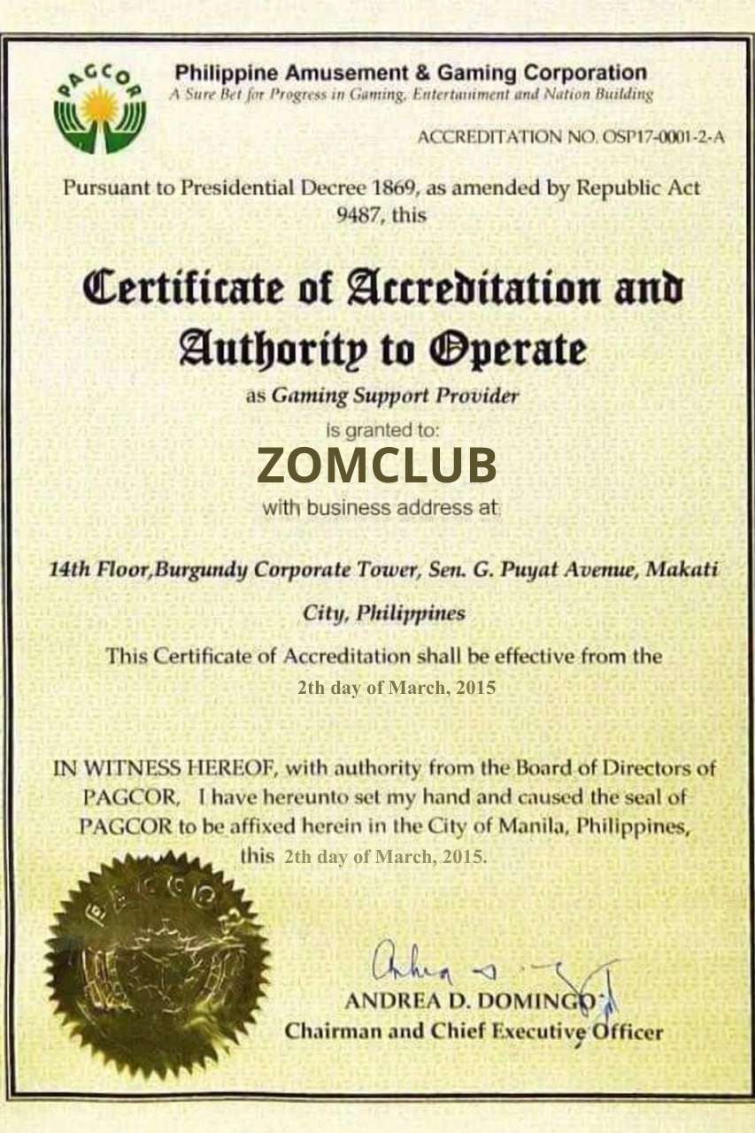 Giấy phép Zomclub 